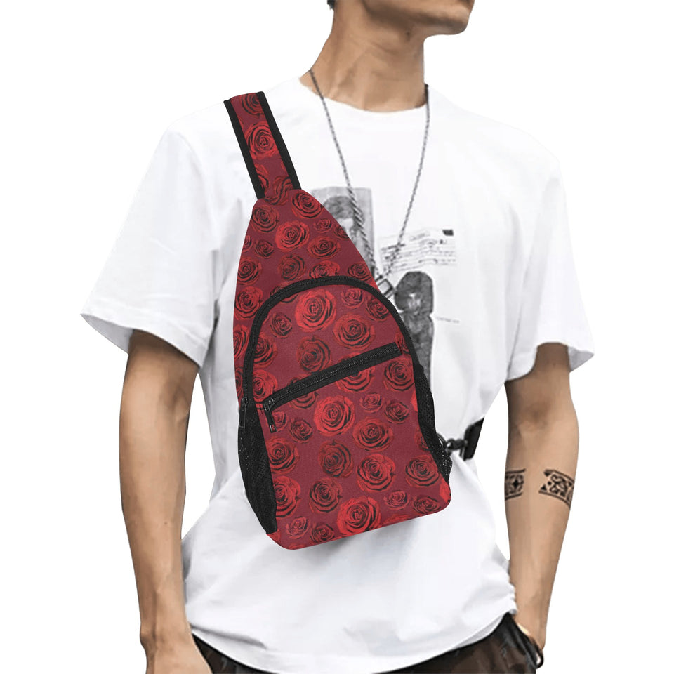 Rose Pattern Print Design 03 All Over Print Chest Bag