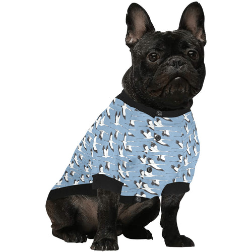 Seagull Pattern Print Design 04 All Over Print Pet Dog Round Neck Fuzzy Shirt