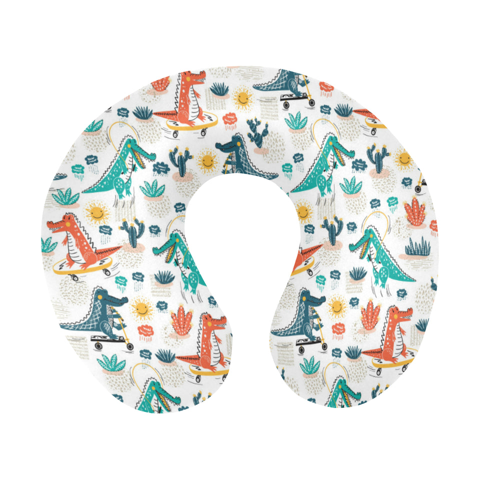 Cute Crocodile Pattern U-Shaped Travel Neck Pillow