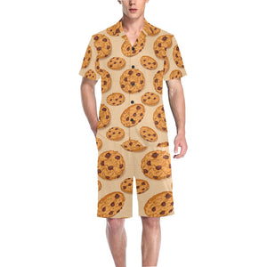 Cookie pattern Men's V-Neck Short Pajama Set