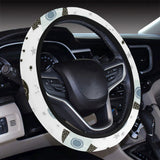 Hand drawn space elements space rocket star planet Car Steering Wheel Cover