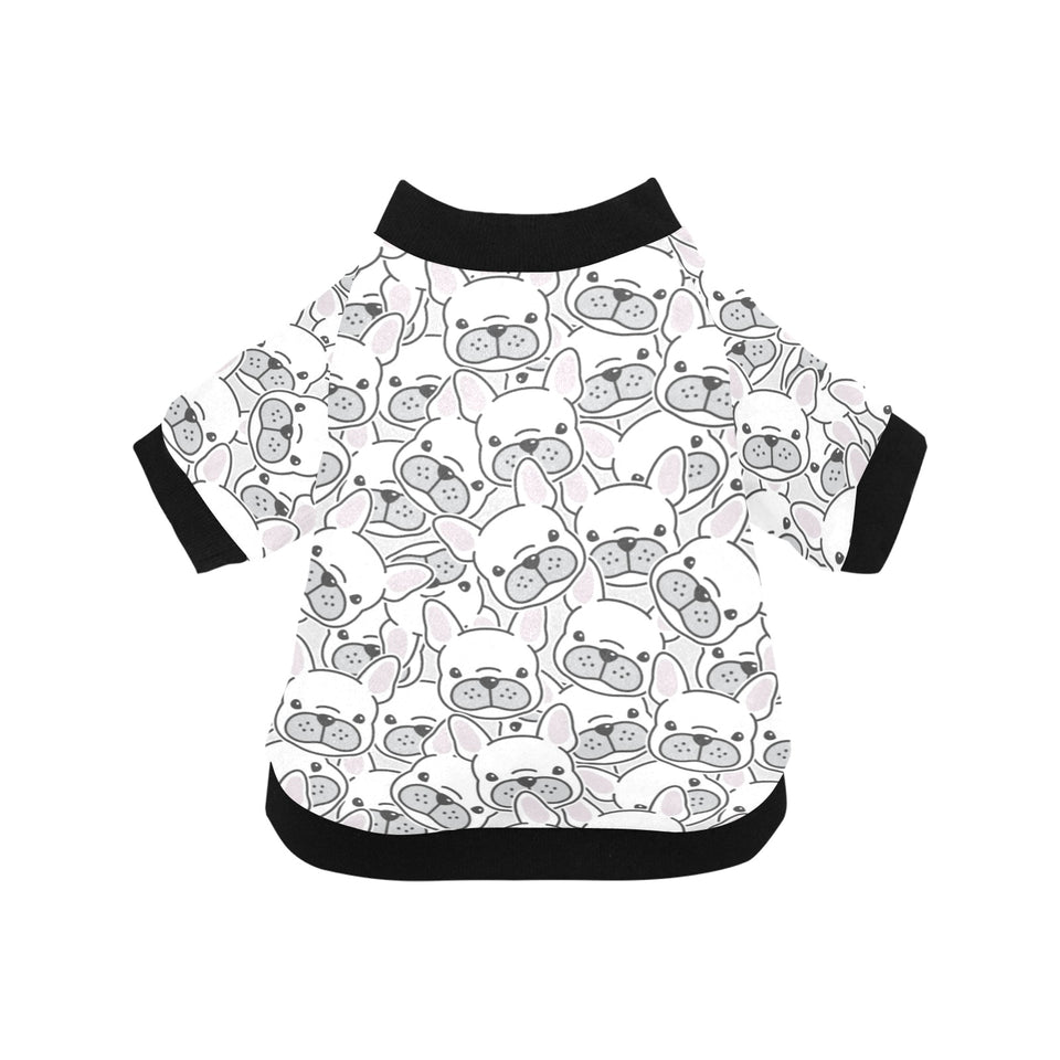 Cute french bulldog head pattern All Over Print Pet Dog Round Neck Fuzzy Shirt