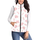Pink sakura cherry blossom pattern Women's Padded Vest