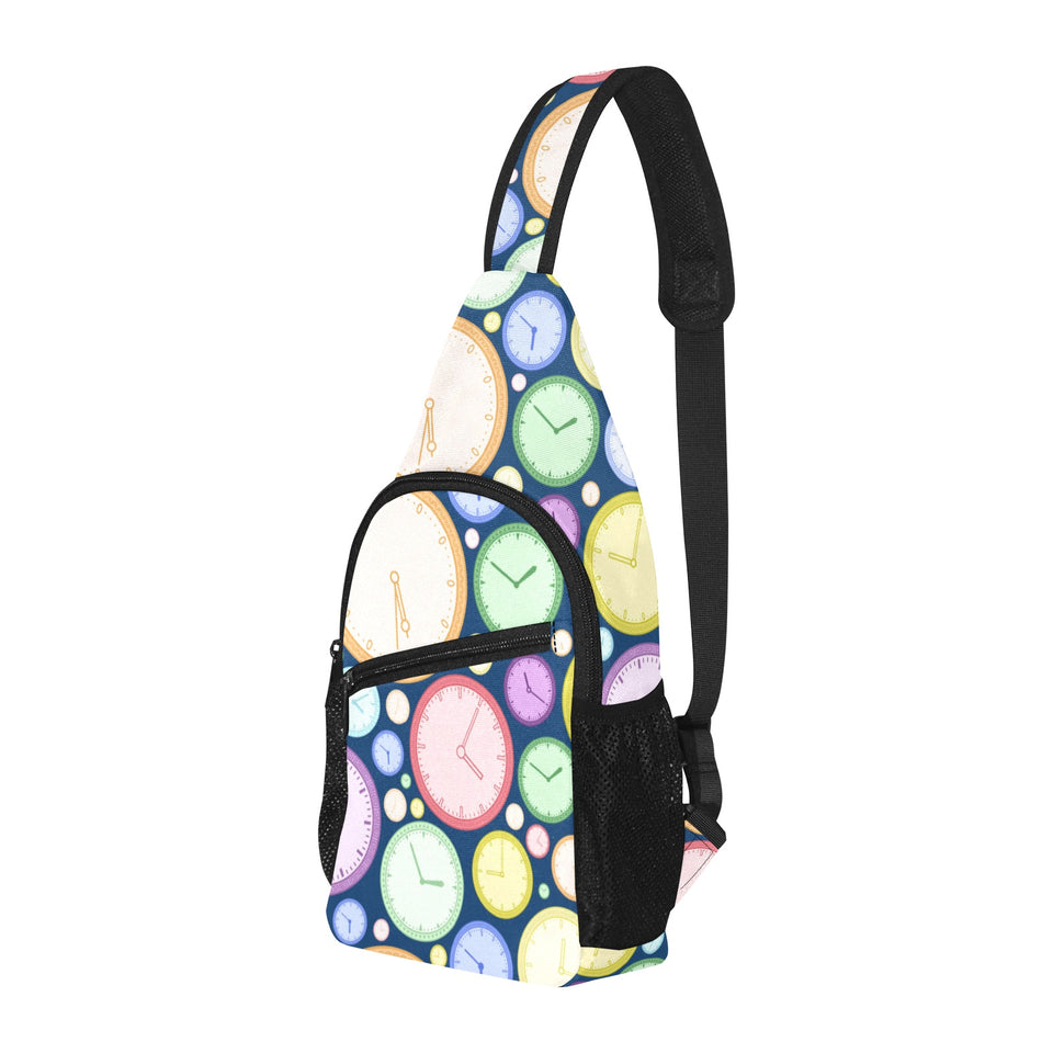 Colorful clock background All Over Print Chest Bag
