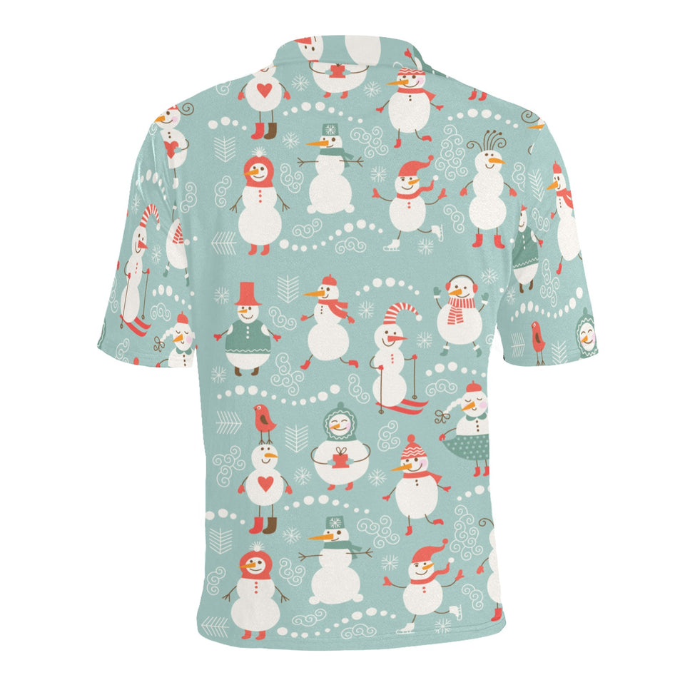 Cute snowman pattern Men's All Over Print Polo Shirt