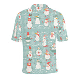 Cute snowman pattern Men's All Over Print Polo Shirt