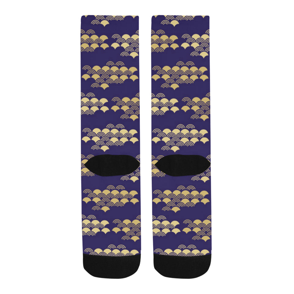 Beautiful japanese fan pattern Crew Socks