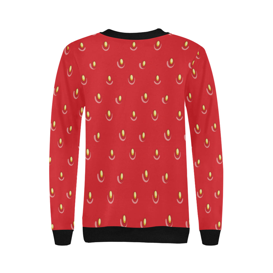 strawberry texture skin pattern Women's Crew Neck Sweatshirt