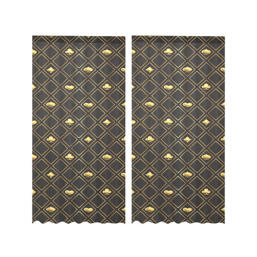 Casino Cards Suits Pattern Print Design 01 Gauze Curtain