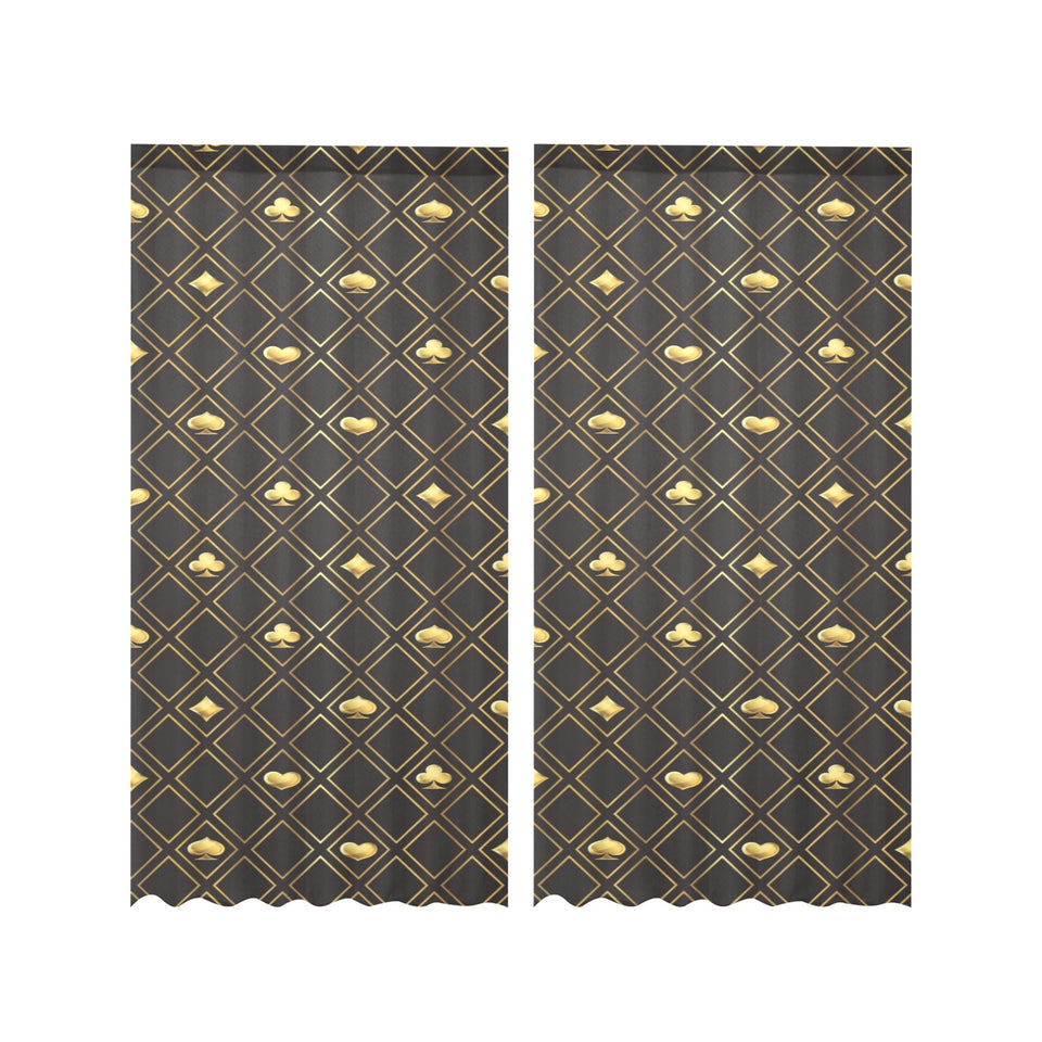 Casino Cards Suits Pattern Print Design 01 Gauze Curtain