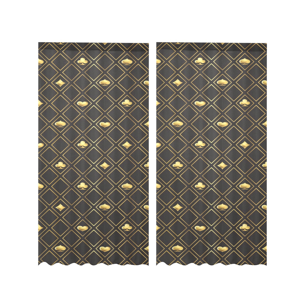 Casino Cards Suits Pattern Print Design 01 Gauze Curtain