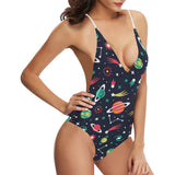colorful space pattern planet star Women's One-Piece Swimsuit