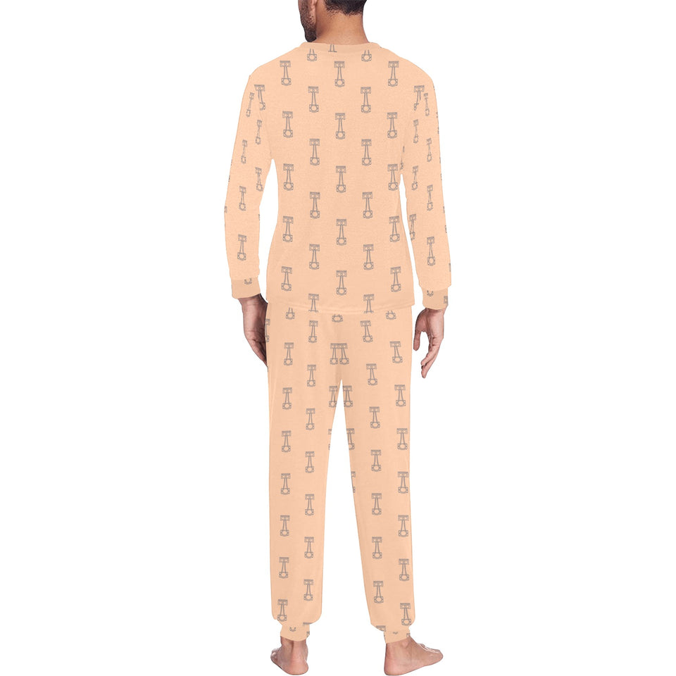Engine Piston Cream Background Pattern Design 04 Men's All Over Print Pajama