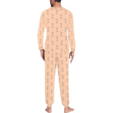 Engine Piston Cream Background Pattern Design 04 Men's All Over Print Pajama