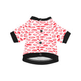 Lips Pattern Print Design 05 All Over Print Pet Dog Round Neck Fuzzy Shirt