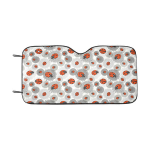 Ladybug Pattern Print Design 05 Car Sun Shade