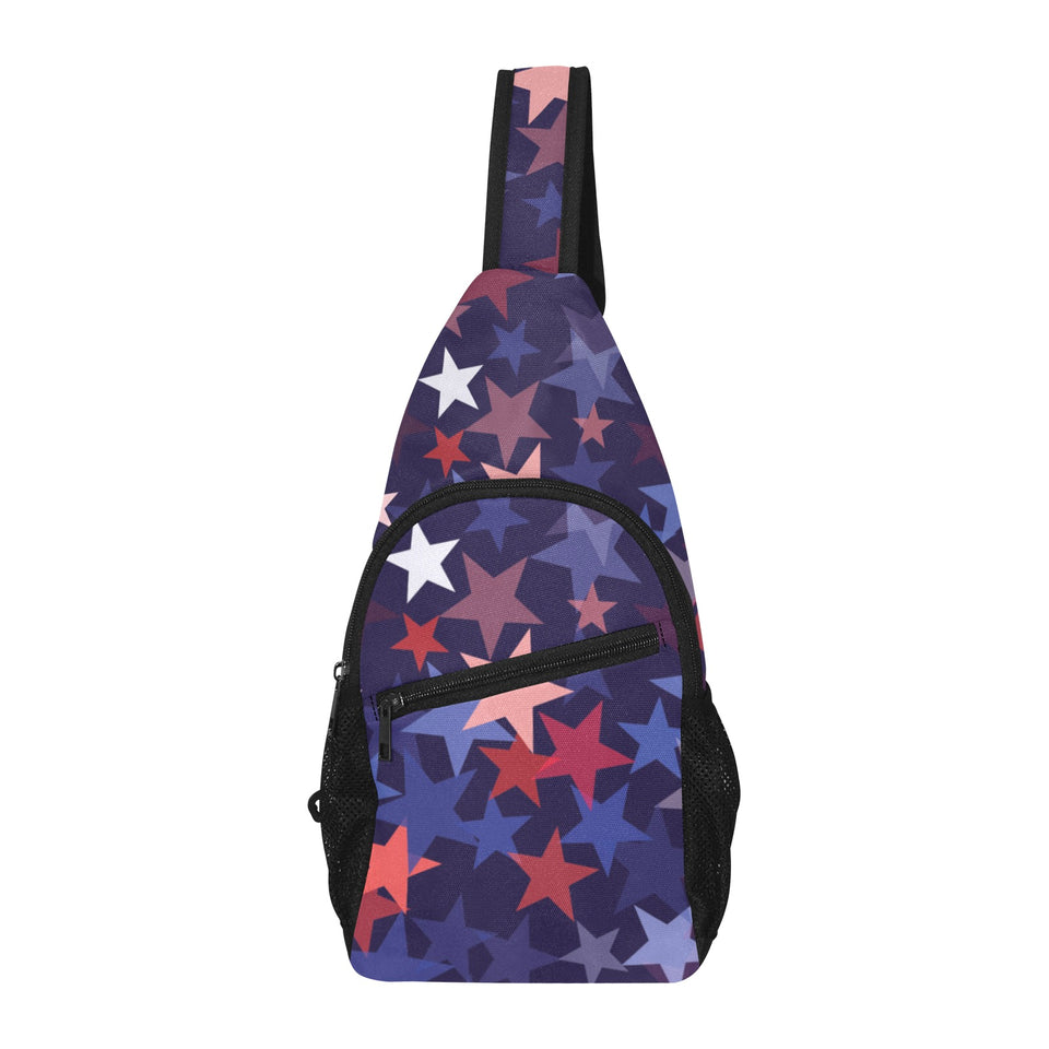 Red blue star pattern All Over Print Chest Bag