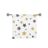 hand drawn gold black star pattern Bath Towel