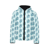 Swordfish Pattern Print Design 05 Kids' Boys' Girls' Padded Hooded Jacket