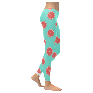 Grapefruit green background Women's Legging Fulfilled In US