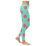Grapefruit green background Women's Legging Fulfilled In US