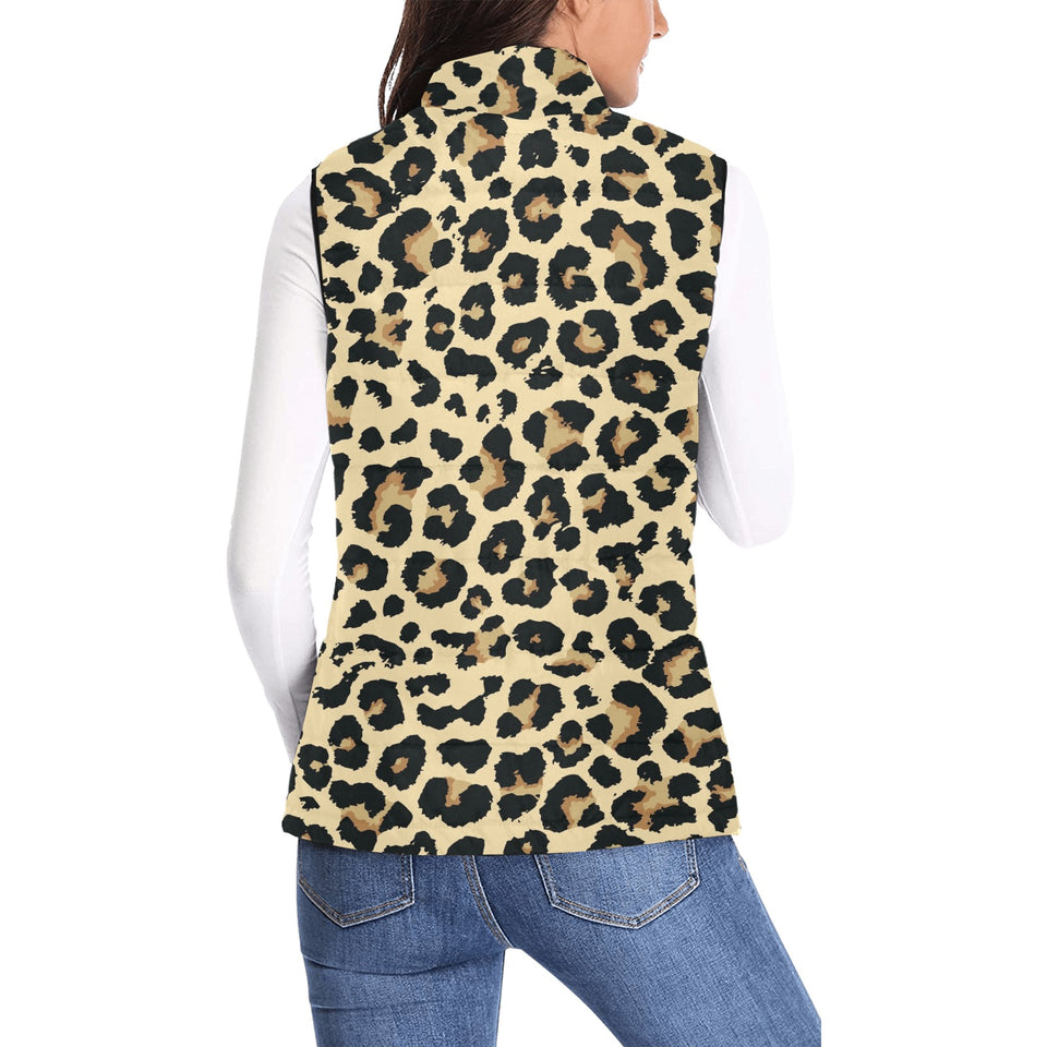 Leopard print design pattern Women's Padded Vest