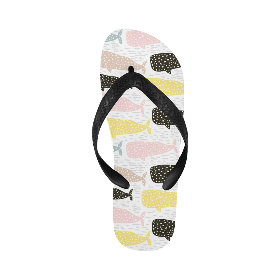 Whale dot pattern Unisex Flip Flops