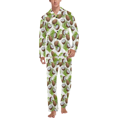 Coconut Pattern Print Design 04 Men's Long Pajama Set