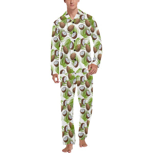 Coconut Pattern Print Design 04 Men's Long Pajama Set