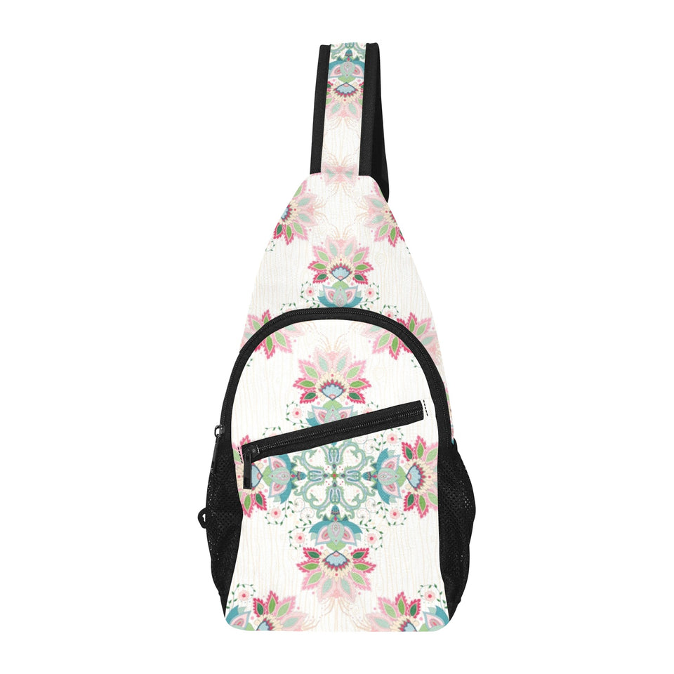 Square floral indian flower pattern All Over Print Chest Bag