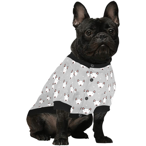 Bull Terrier Pattern Print Design 05 All Over Print Pet Dog Round Neck Fuzzy Shirt