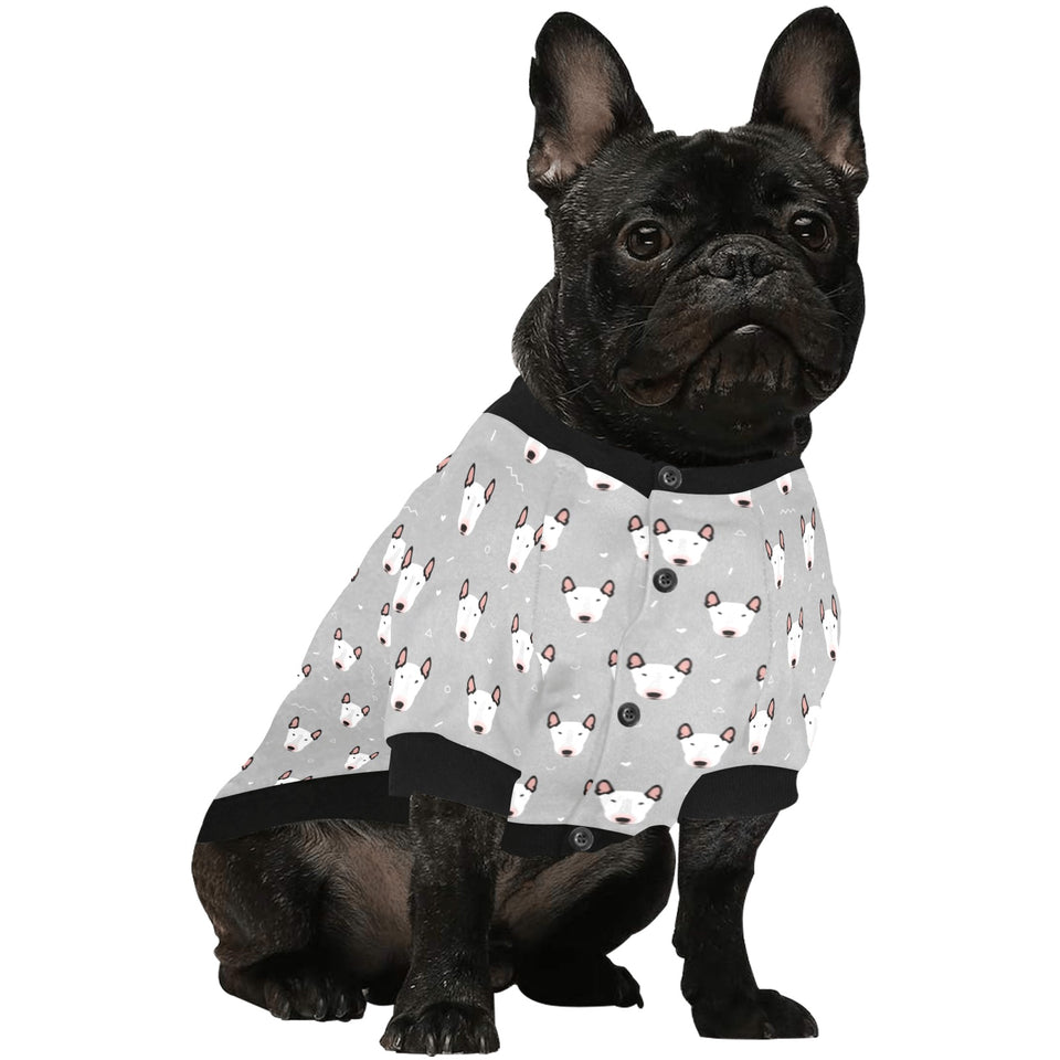 Bull Terrier Pattern Print Design 05 All Over Print Pet Dog Round Neck Fuzzy Shirt