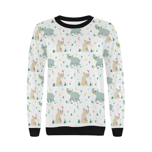 Cute Rhino pattern Women's Crew Neck Sweatshirt