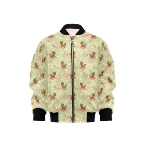 Yorkshire Terrier Pattern Print Design 01 Kids' Boys' Girls' Bomber Jacket