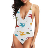 Colorful helicopter pattern Women's One-Piece Swimsuit