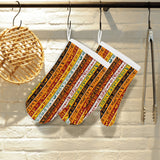 Egypt Hieroglyphics Pattern Print Design 01 Heat Resistant Oven Mitts