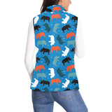 Colorful rhino pattern Women's Padded Vest