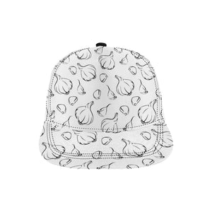 Garlic pattern black white All Over Print Snapback Cap