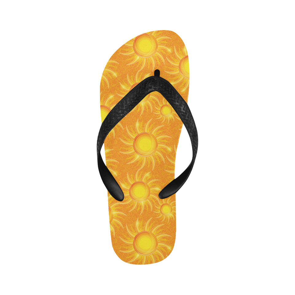 Sun orange background Unisex Flip Flops