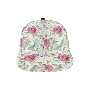 Hand drawn butterfly rose All Over Print Snapback Cap