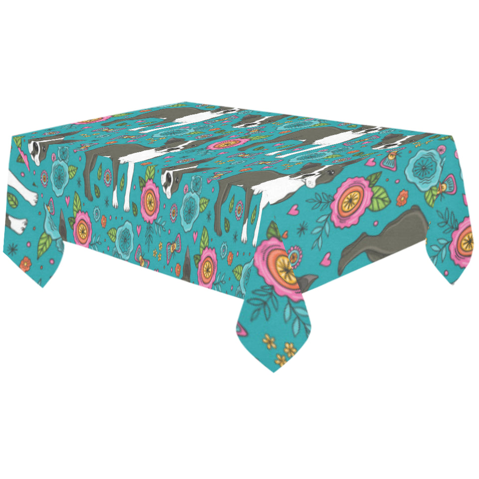 Boston terrier beautiful flower pattern Tablecloth
