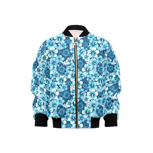 Hibiscus Pattern Print Design 03 Kids' Boys' Girls' Bomber Jacket