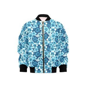 Hibiscus Pattern Print Design 03 Kids' Boys' Girls' Bomber Jacket