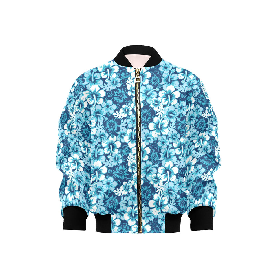 Hibiscus Pattern Print Design 03 Kids' Boys' Girls' Bomber Jacket