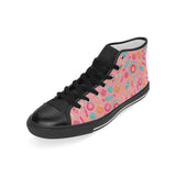 Colorful candy pattern Men's High Top Canvas Shoes Black