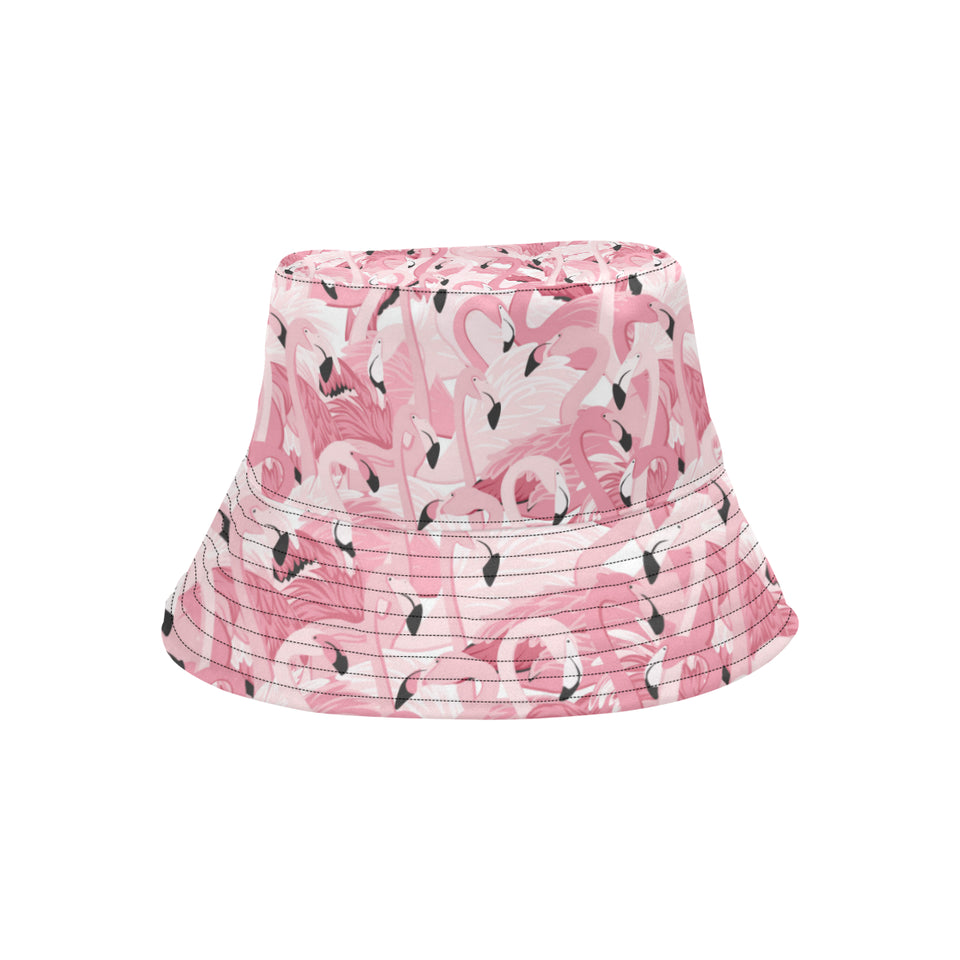 Pink flamingos pattern background Unisex Bucket Hat