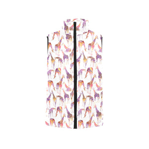 Giraffe Pattern Print Design 02 Women's Padded Vest