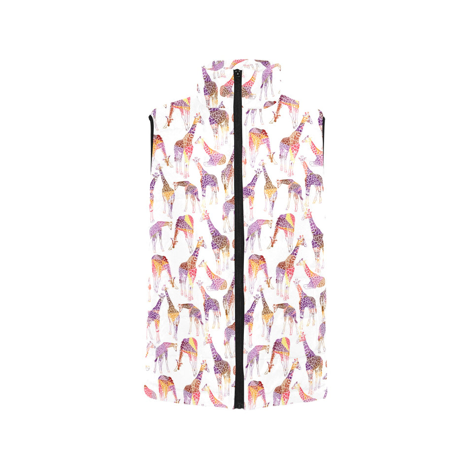 Giraffe Pattern Print Design 02 Women's Padded Vest