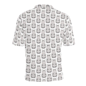 Hippopotamus Pattern Print Design 05 Men's All Over Print Polo Shirt