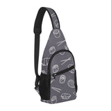 sushi pattern black background All Over Print Chest Bag